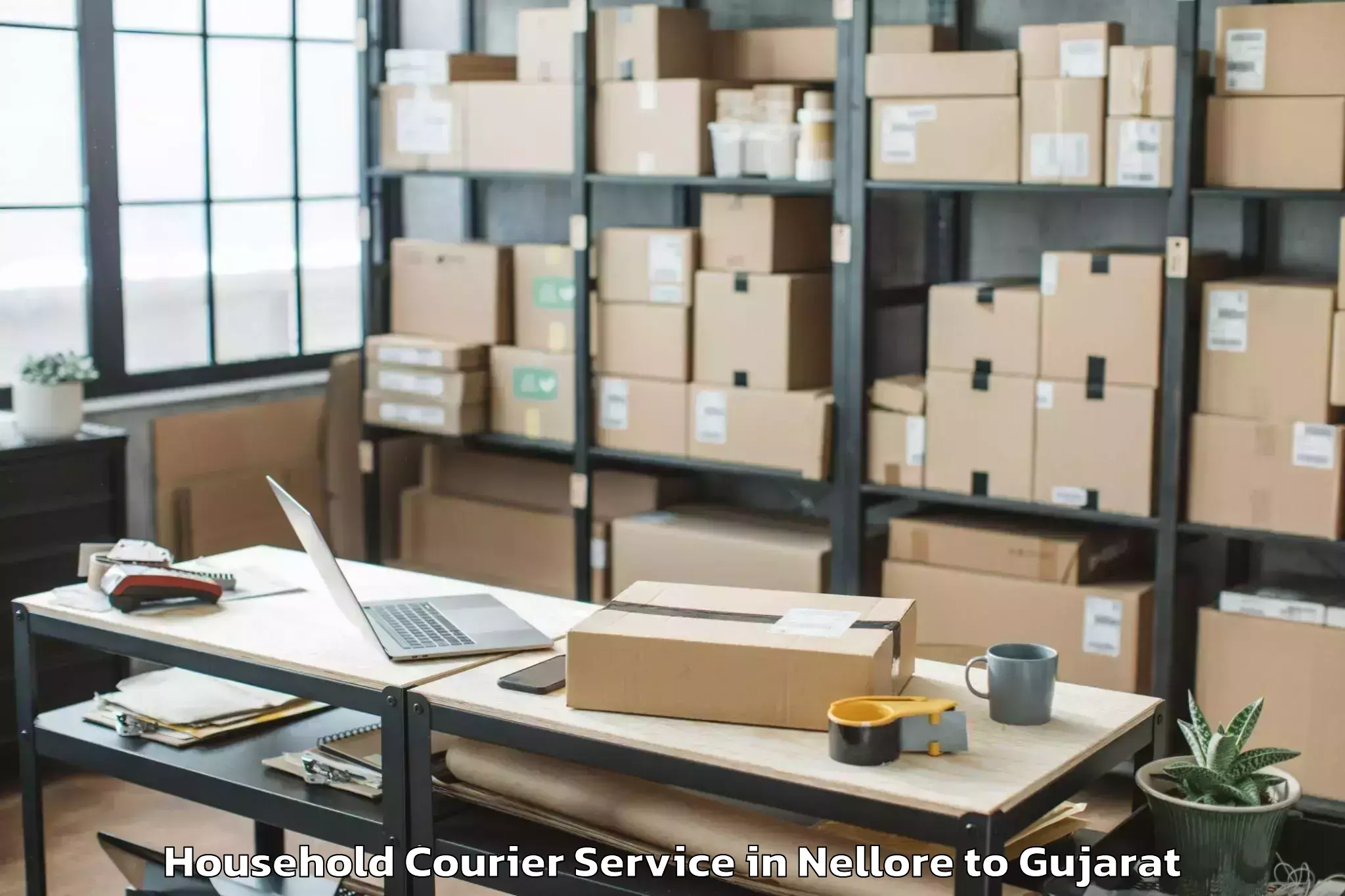 Book Nellore to Deendayal Port Trust Household Courier